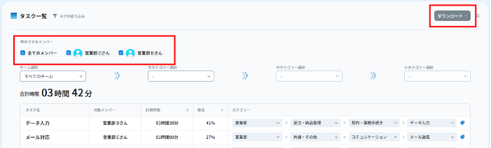 集計・チーム集計